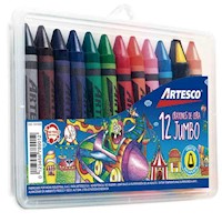 Crayones Jumbo x 12 unids en estuche plástico (pack x 2 unds.)